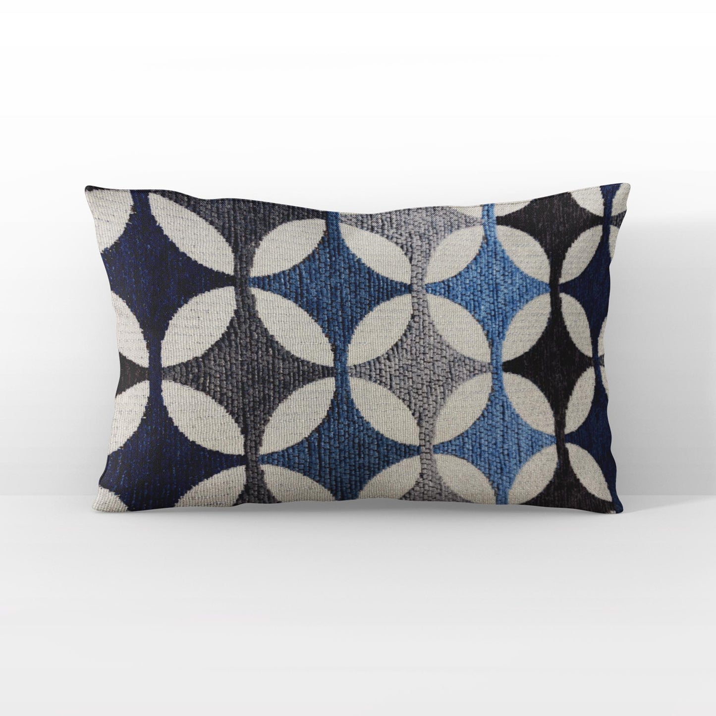 Plutus Gray Blue Biege Coastal Prism Diamonds Luxury Throw Pillow