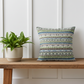 Plutus Green Red Blue Vibrant Horizon Stripe Luxury Throw Pillow