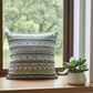 Plutus Green Red Blue Vibrant Horizon Stripe Luxury Throw Pillow