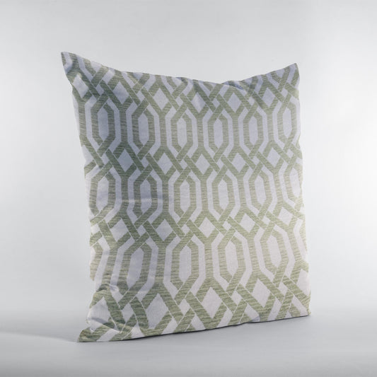 Plutus Green Beige Serene Meadow Imperial Trellis Luxury Throw Pillow