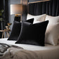 Plutus Black Midnight Luxe Velvet Luxury Throw Pillow