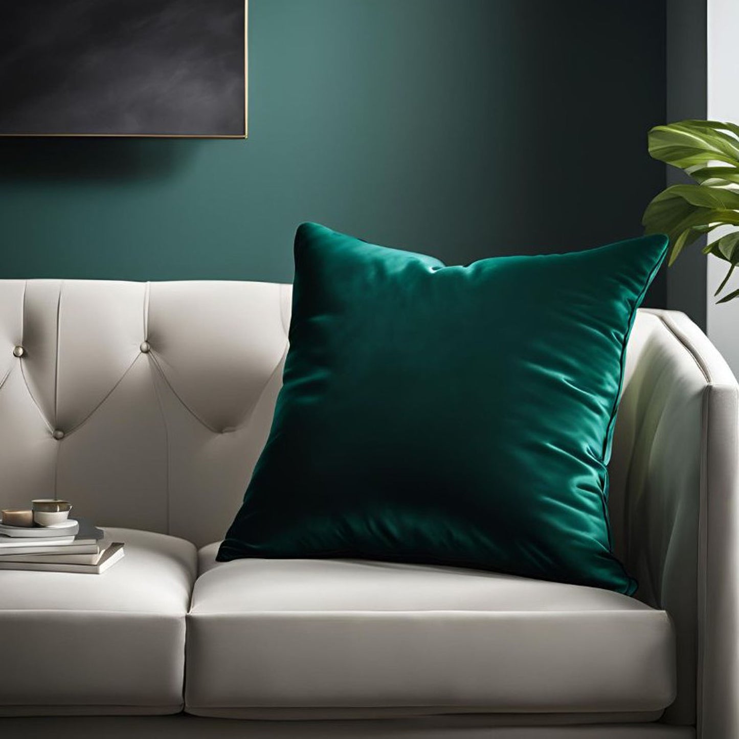 Plutus Emerald Opulence Velvet Luxury Throw Pillow