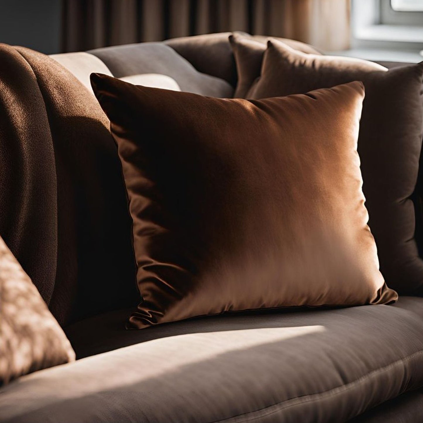 Plutus Chestnut Royale Velvet Luxury Throw Pillow