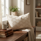 Plutus Wheat Diamond Shiny Fabric With Embroydery Luxury Throw Pillow