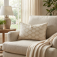 Plutus Wheat Diamond Shiny Fabric With Embroydery Luxury Throw Pillow