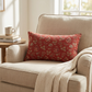 Plutus Persimmon Garden Cherry Blossoms Printed On A Linen Looking Polyester. Luxury Throw Pillow