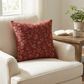 Plutus Persimmon Garden Cherry Blossoms Printed On A Linen Looking Polyester. Luxury Throw Pillow