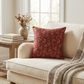 Plutus Persimmon Garden Cherry Blossoms Printed On A Linen Looking Polyester. Luxury Throw Pillow
