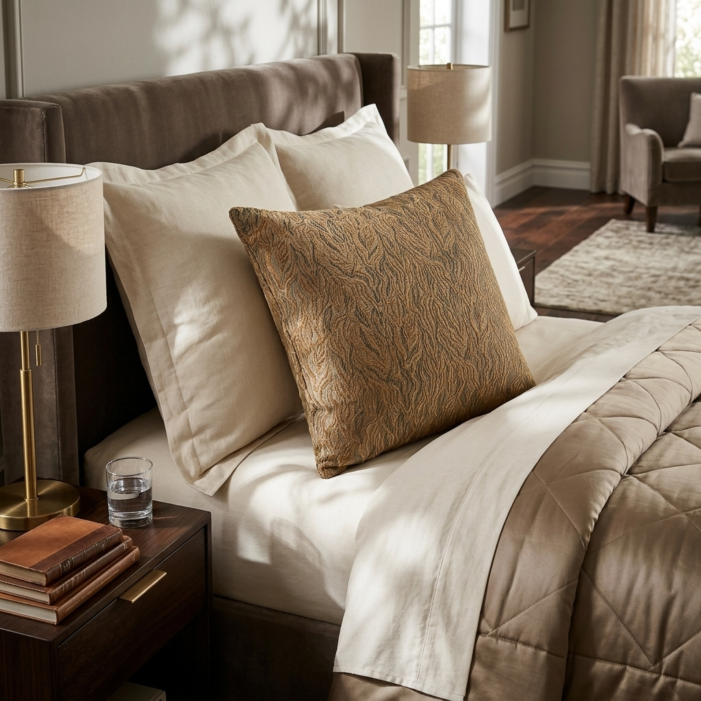 Plutus Patina Yarns Shiny Fabric With Twig Pattern Luxury Throw Pillow