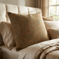 Plutus Burnished Bronze Yarns Shiny Fabric With Twig Pattern Luxury Throw Pillow