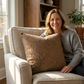 Plutus Burnished Bronze Yarns Shiny Fabric With Twig Pattern Luxury Throw Pillow