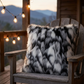 Plutus Black, White Zebra Animal Faux Fur Luxury Throw Pillow