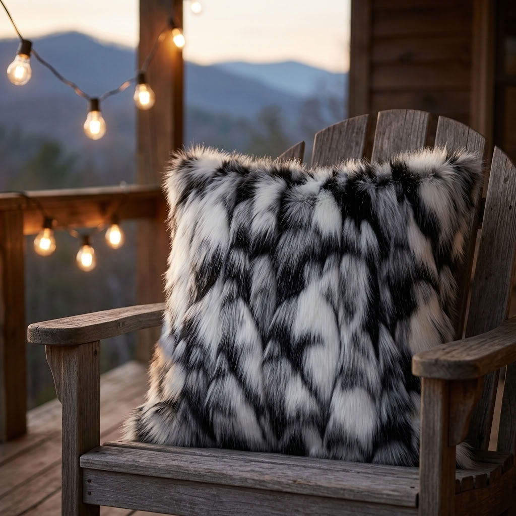 Plutus Black, White Zebra Animal Faux Fur Luxury Throw Pillow