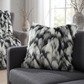 Plutus Black, White Zebra Animal Faux Fur Luxury Throw Pillow