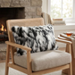 Plutus Black, White Zebra Animal Faux Fur Luxury Throw Pillow