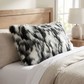 Plutus Black, White Zebra Animal Faux Fur Luxury Throw Pillow
