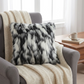 Plutus Black, White Zebra Animal Faux Fur Luxury Throw Pillow