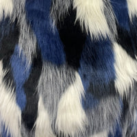 Plutus Black, Blue & White Animal Faux Fur Luxury Throw Pillow