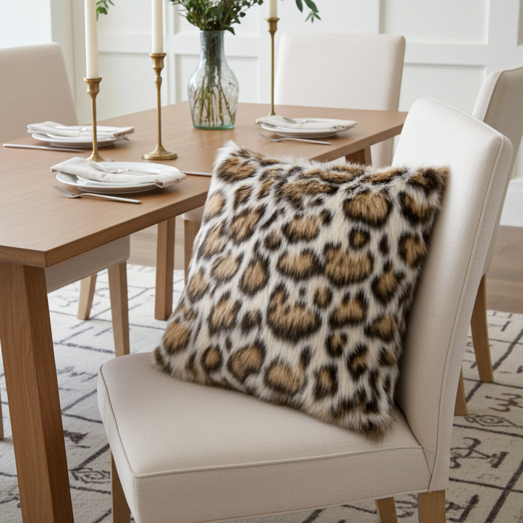 Plutus Brown Tiger Animal Faux Fur Luxury Throw Pillow