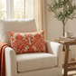Fire Ridge Orange Floral Luxury Throw Pillow