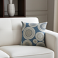 Seashell Haven Blue, cream Motif Luxury Throw Pillow
