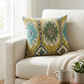 Green Avalanche Green Ikat Luxury Outdoor/Indoor Throw Pillow