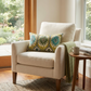 Green Avalanche Green Ikat Luxury Outdoor/Indoor Throw Pillow