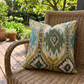 Green Avalanche Green Ikat Luxury Outdoor/Indoor Throw Pillow