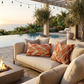 Tangelo Avalanche Orange Ikat Luxury Outdoor/Indoor Throw Pillow