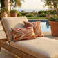 Tangelo Avalanche Orange Ikat Luxury Outdoor/Indoor Throw Pillow