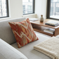 Tangelo Avalanche Orange Ikat Luxury Outdoor/Indoor Throw Pillow