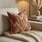 Tangelo Avalanche Orange Ikat Luxury Outdoor/Indoor Throw Pillow