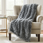 Wolf Faux Fur Grey Luxury Throw