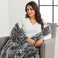 Wolf Faux Fur Grey Luxury Throw
