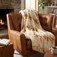 Snow Lynx Natural Color Faux Fur Luxury Throw