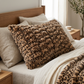 Plutus Brown, Beige Jungle Cat Animal Faux Fur Luxury Throw Pillow