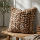 Plutus Brown, Beige Jungle Cat Animal Faux Fur Luxury Throw Pillow