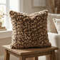 Plutus Brown, Beige Jungle Cat Animal Faux Fur Luxury Throw Pillow