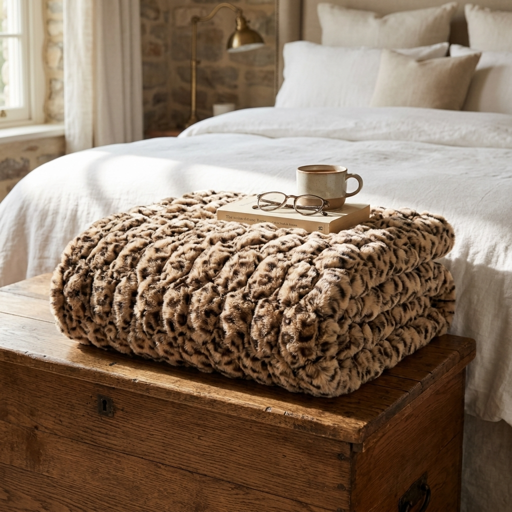 Jungle Cat Faux Fur Luxury Throw
