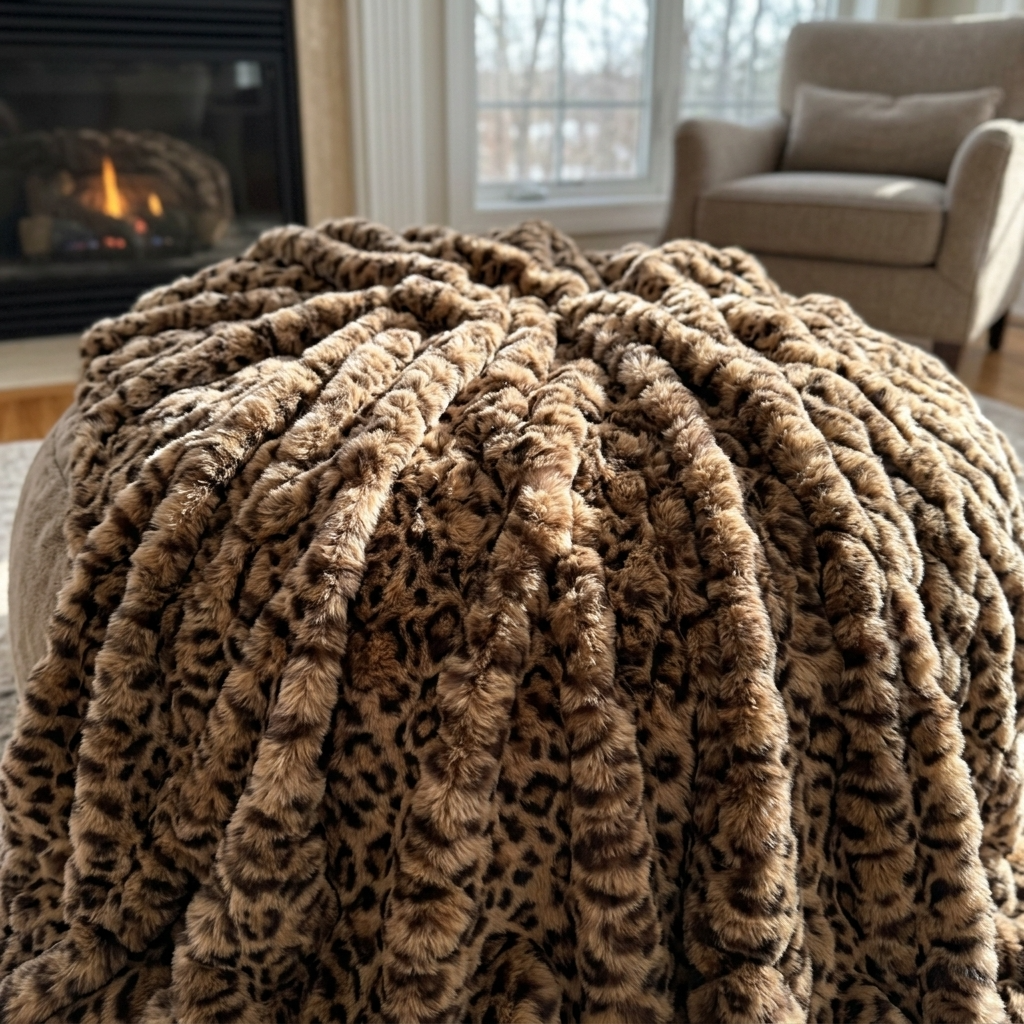 Jungle Cat Faux Fur Luxury Throw