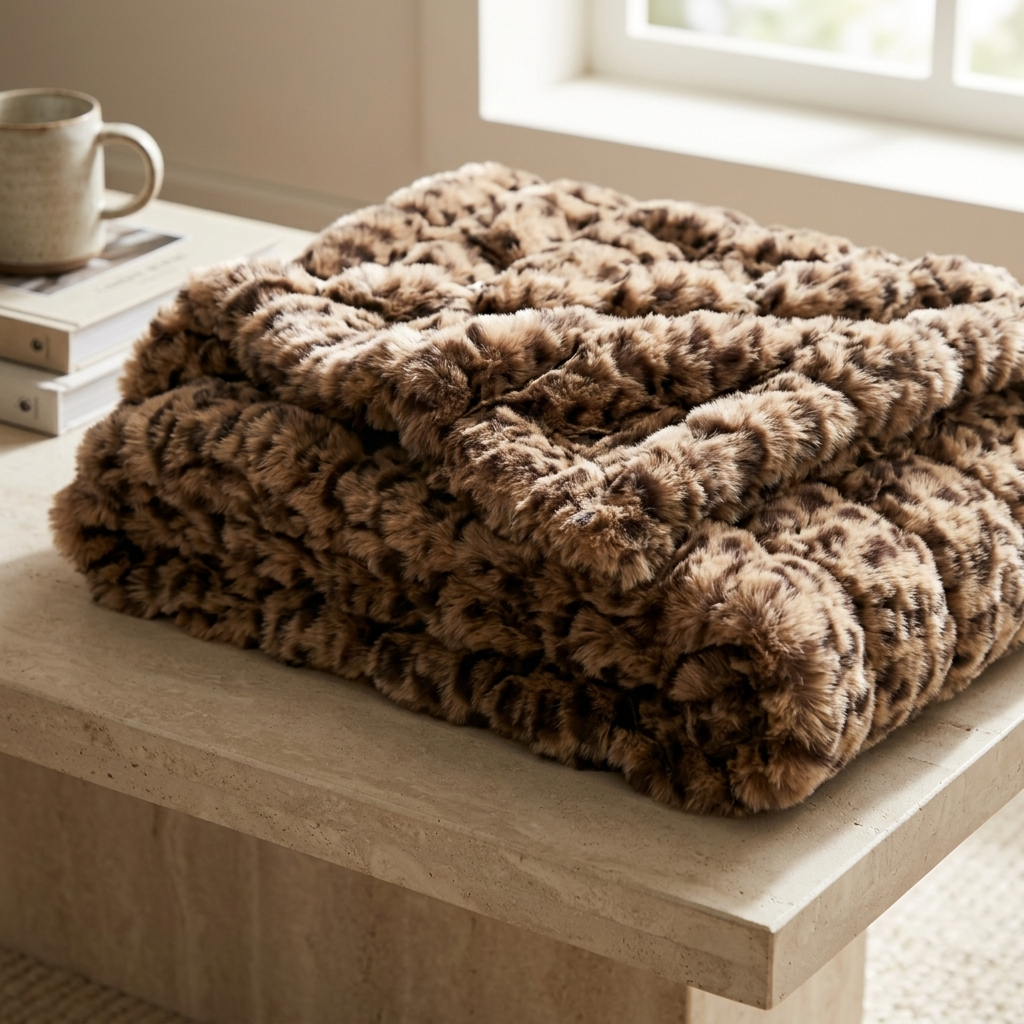 Jungle Cat Faux Fur Luxury Throw