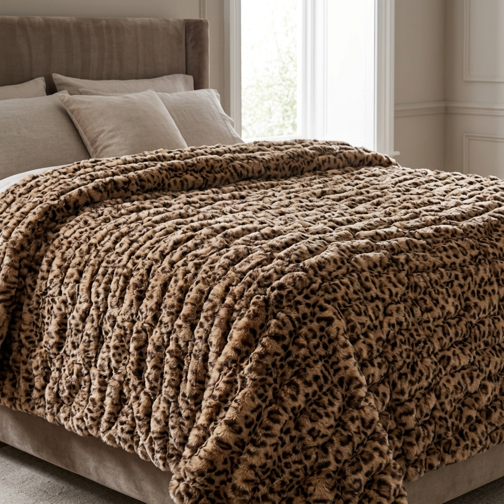 Jungle Cat Faux Fur Luxury Throw