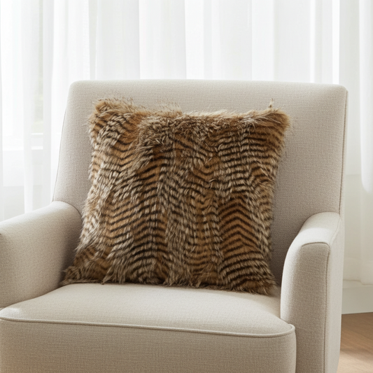 Porcupine Faux Fur Animal Print Pillow