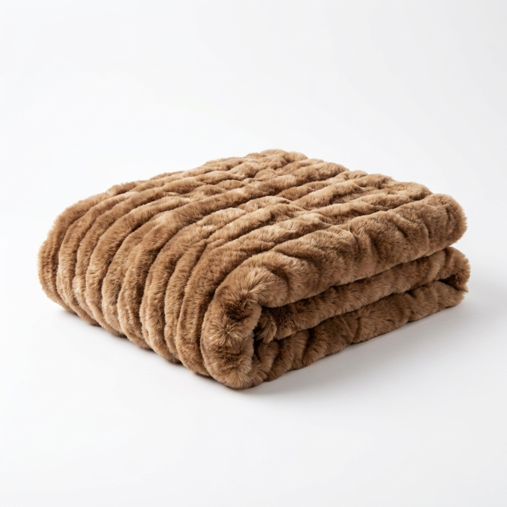 Frost Mink Light Brown Faux Fur Luxury Throw