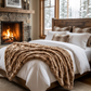 Frost Mink Light Brown Faux Fur Luxury Throw