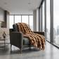 Frost Mink Light Brown Faux Fur Luxury Throw