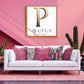 Plutus Luxe Aurora Textured Fuchsia Gold Velvet Luxury Throw Pillow