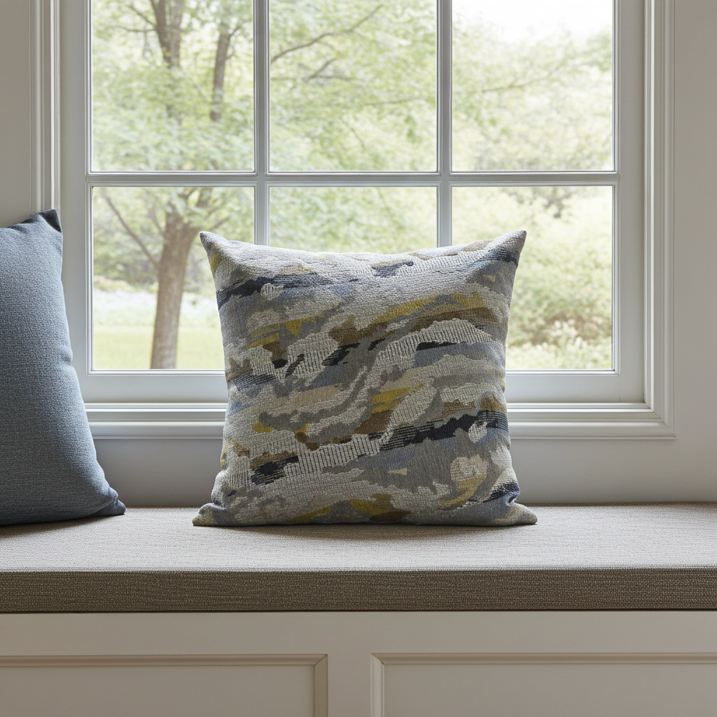 Plutus Velvet Crest Black, Gray, Citrine Handmade Luxury Pillow