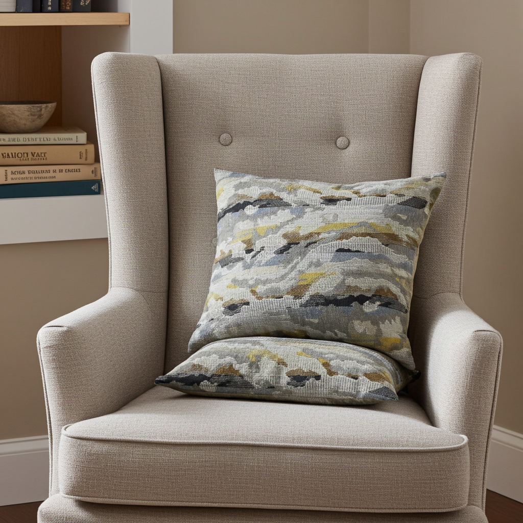 Plutus Velvet Crest Black, Gray, Citrine Handmade Luxury Pillow