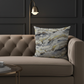 Plutus Velvet Crest Black, Gray, Citrine Handmade Luxury Pillow
